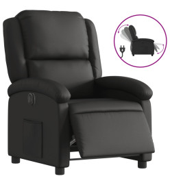 Fauteuil inclinable électrique noir cuir véritable