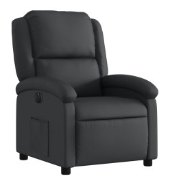 Fauteuil inclinable électrique noir cuir véritable