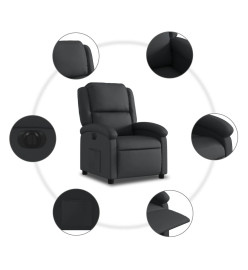 Fauteuil inclinable électrique noir cuir véritable