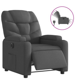 Fauteuil inclinable électrique Gris foncé Tissu