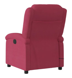 Fauteuil inclinable massage électrique rouge bordeaux velours