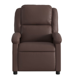 Fauteuil de massage inclinable électrique marron similicuir