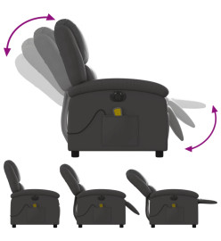 Fauteuil de massage inclinable électrique gris cuir véritable