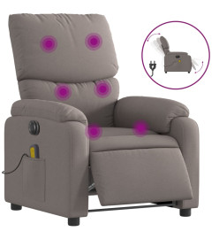 Fauteuil de massage inclinable électrique Taupe Tissu