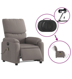 Fauteuil de massage inclinable électrique Taupe Tissu