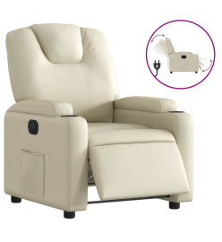 Fauteuil inclinable électrique Crème Similicuir