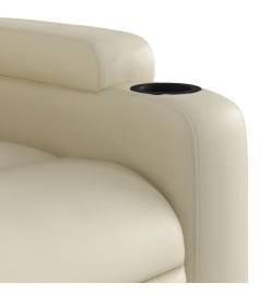 Fauteuil inclinable électrique Crème Similicuir