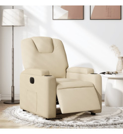 Fauteuil inclinable électrique Crème Tissu