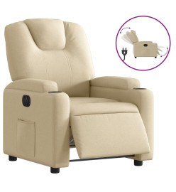 Fauteuil inclinable électrique Crème Tissu