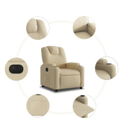 Fauteuil inclinable électrique Crème Tissu