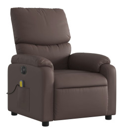 Fauteuil de massage inclinable électrique marron similicuir