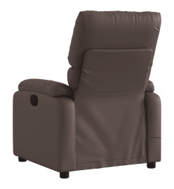 Fauteuil de massage inclinable électrique marron similicuir