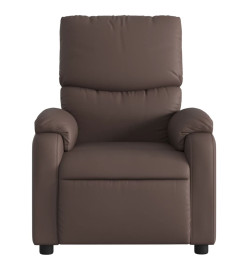 Fauteuil de massage inclinable électrique marron similicuir