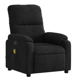 Fauteuil inclinable de massage électrique noir tissu microfibre