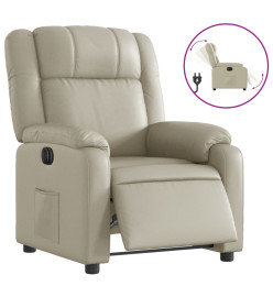 Fauteuil inclinable électrique Crème Similicuir