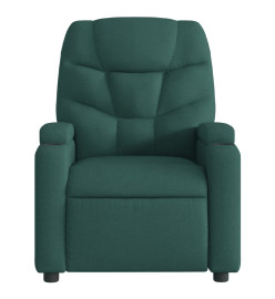 Fauteuil de massage inclinable électrique Vert foncé Tissu