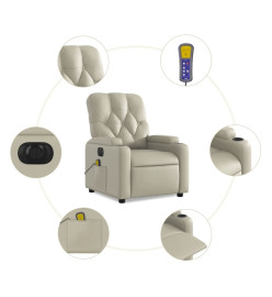 Fauteuil de massage inclinable électrique crème similicuir