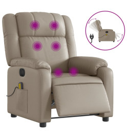 Fauteuil de massage inclinable électrique cappuccino similicuir