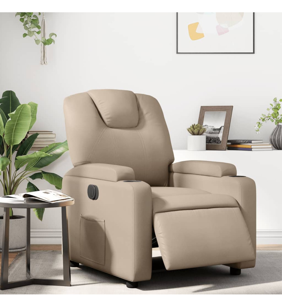 Fauteuil inclinable électrique Cappuccino Similicuir