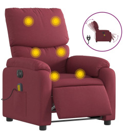 Fauteuil de massage inclinable électrique Rouge bordeaux Tissu