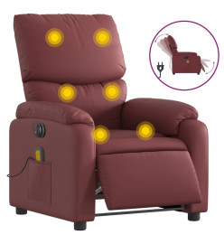 Fauteuil de massage inclinable électrique rouge bordeaux