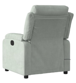 Fauteuil de massage inclinable gris clair velours