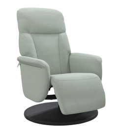 Fauteuil inclinable avec repose-pied gris clair velours