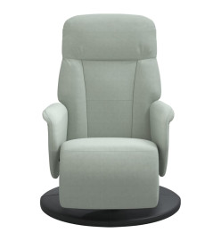 Fauteuil inclinable avec repose-pied gris clair velours