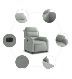 Fauteuil inclinable électrique gris clair velours