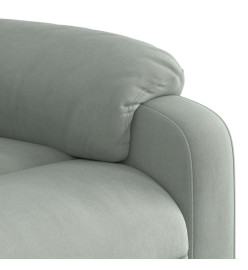 Fauteuil inclinable électrique gris clair velours