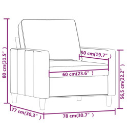 Fauteuil Crème 60 cm Velours