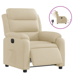 Fauteuil inclinable électrique Crème Tissu