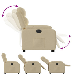 Fauteuil inclinable électrique Crème Tissu