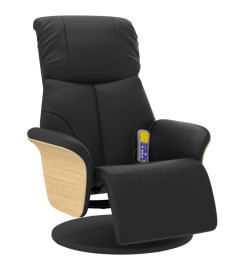 Fauteuil inclinable de massage repose-pieds noir similicuir