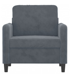 Fauteuil Gris foncé 60 cm Velours