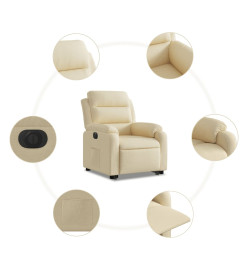 Fauteuil inclinable électrique crème tissu