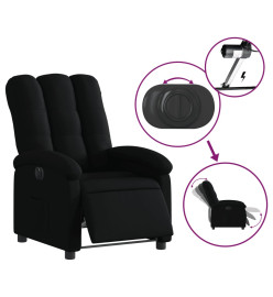 Fauteuil inclinable électrique Noir Tissu