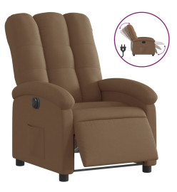 Fauteuil inclinable électrique Marron Tissu