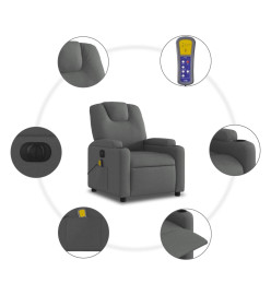 Fauteuil inclinable de massage électrique gris foncé tissu