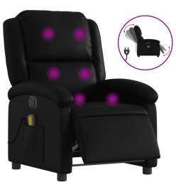 Fauteuil de massage inclinable électrique noir similicuir