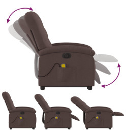 Fauteuil de massage inclinable électrique Marron foncé Tissu