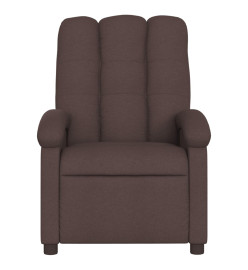 Fauteuil de massage inclinable électrique Marron foncé Tissu