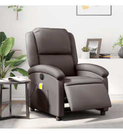 Fauteuil de massage inclinable électrique marron foncé