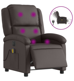 Fauteuil de massage inclinable électrique marron foncé