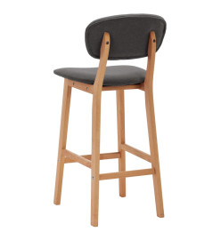 Tabourets de bar lot de 2 gris foncé tissu