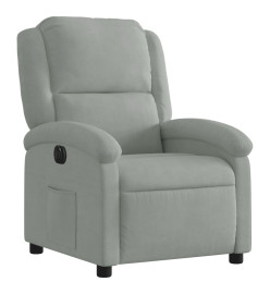 Fauteuil inclinable électrique gris clair velours