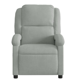 Fauteuil inclinable électrique gris clair velours