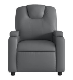 Fauteuil de massage inclinable électrique gris similicuir