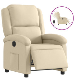 Fauteuil inclinable électrique Crème Tissu