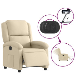 Fauteuil inclinable électrique Crème Tissu